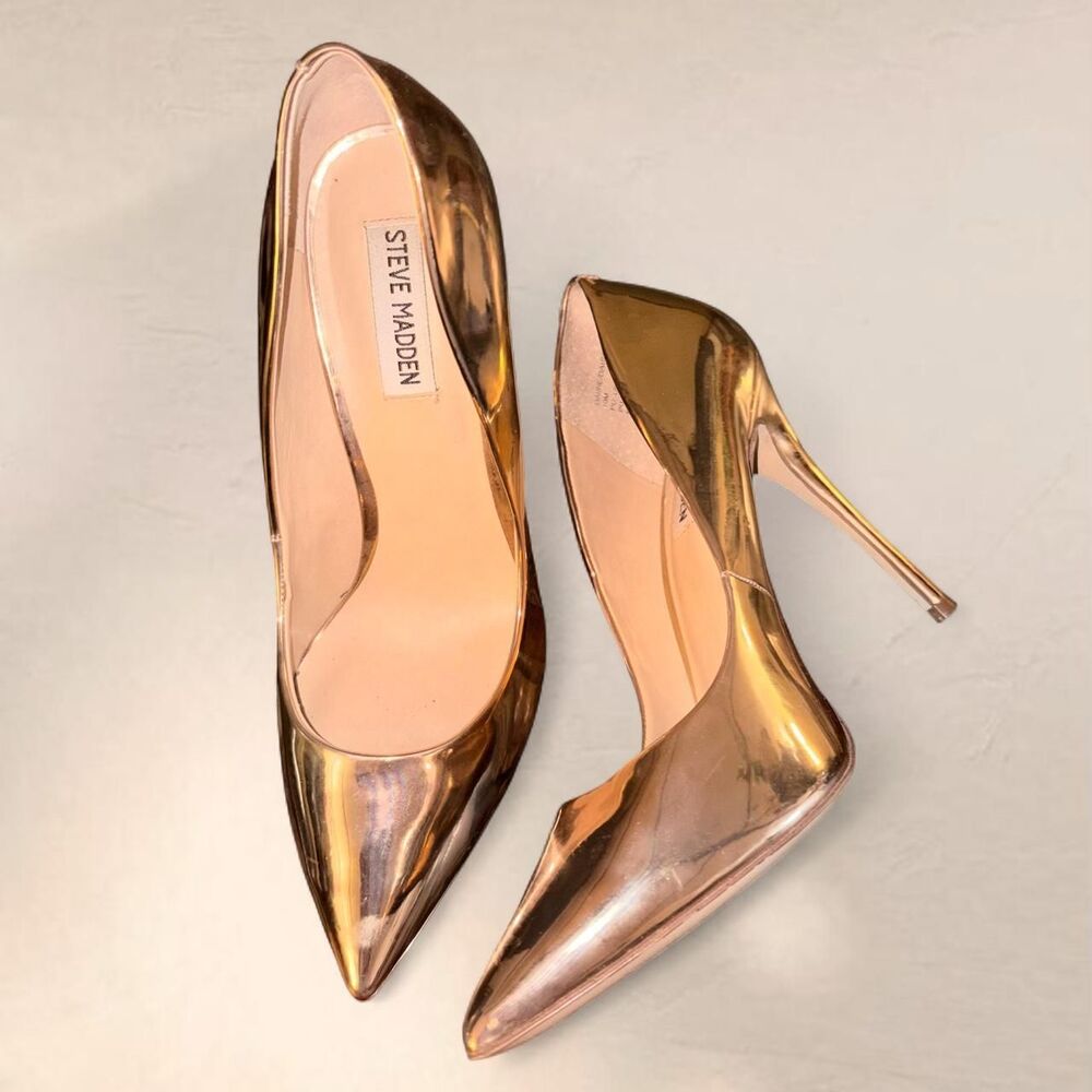 Steve-madden Vintage Designer Women's Gold Pumps Size 10